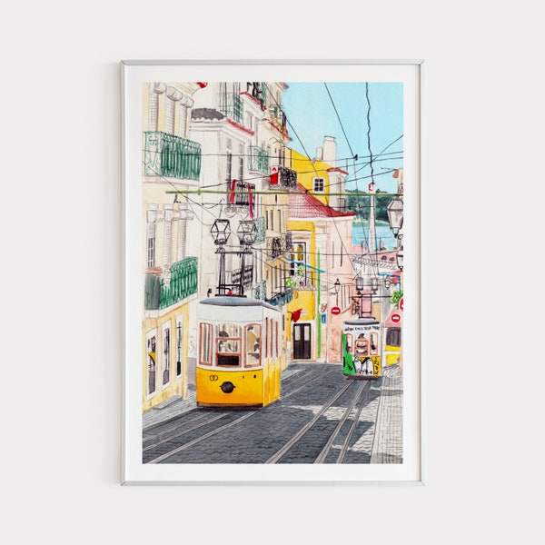 Lisbon Print, Lisbon Wall Art, Portugal Art Print, Lisbon Cityscape, Lisbon Art Print, Portugal Wall Art, Europe Print, Travel Gift