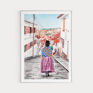 Sucre Print, Bolivia Wall Art, Bolivia Art Print, Sucre Cityscape, Latin America Print, Bolivia Painting, Bolivia Print, Travel Gift
