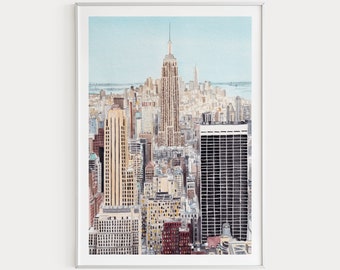 New York Print, New York Wall Art, New York Skyline, Watercolor Print, New York Art Print, Printable Art, NYC Art, USA Print, Travel Gift