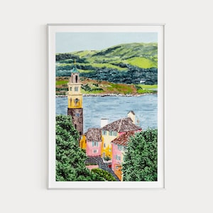 Portmeirion Print North Wales Wall Art Watercolor Print Wales Painting Printable Art Welsh Landscape Europe Print Housewarming Gift