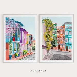 Istanbul Set of 2, Watercolor Prints, Turkey Wall Art, Istanbul Urban Art, Istanbul Gallery, Turkish Art, Istanbul Painting, Travel Gift