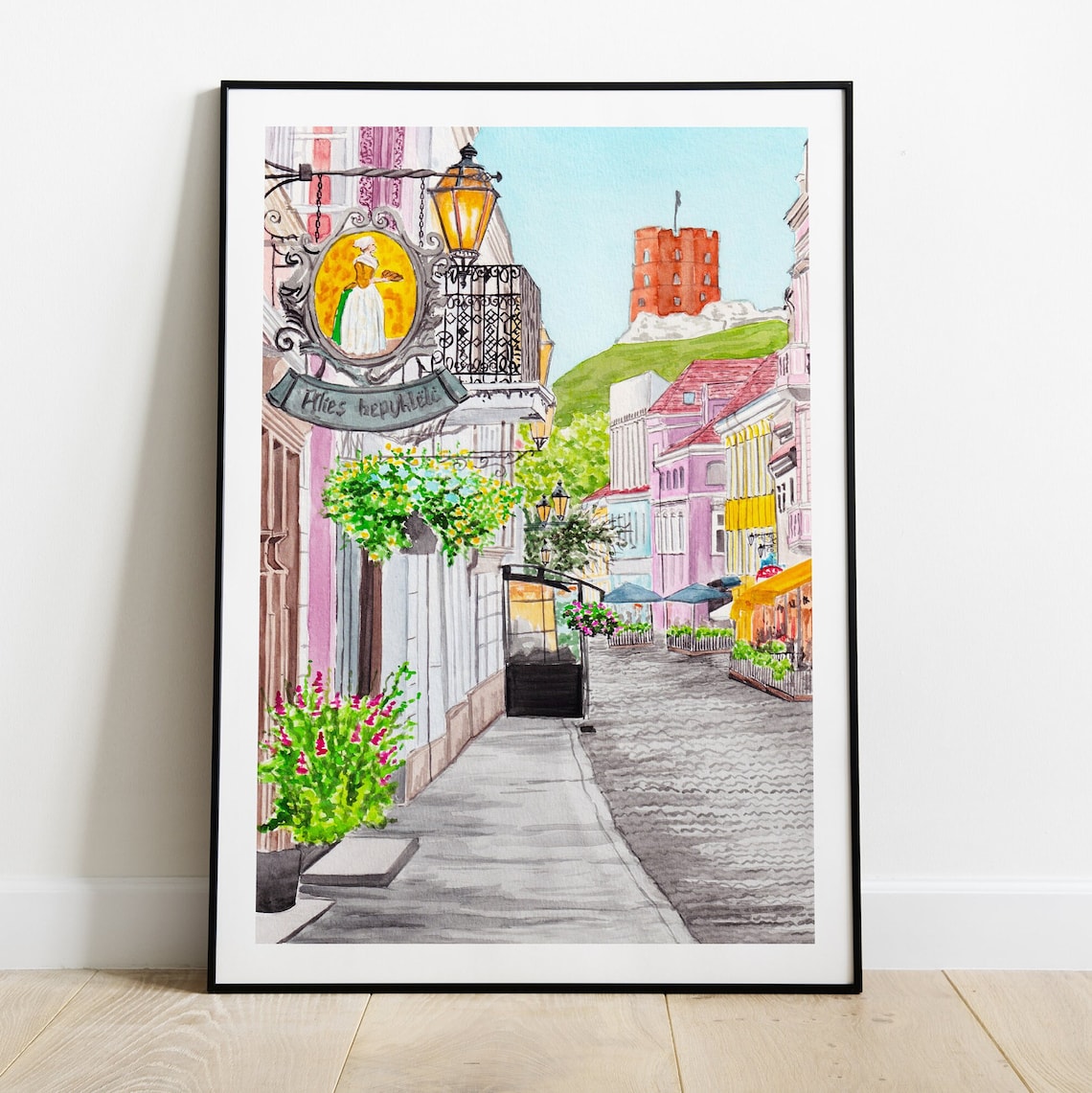 Vilnius Art Print Lithuania Wall Art Vilnius Painting Etsy