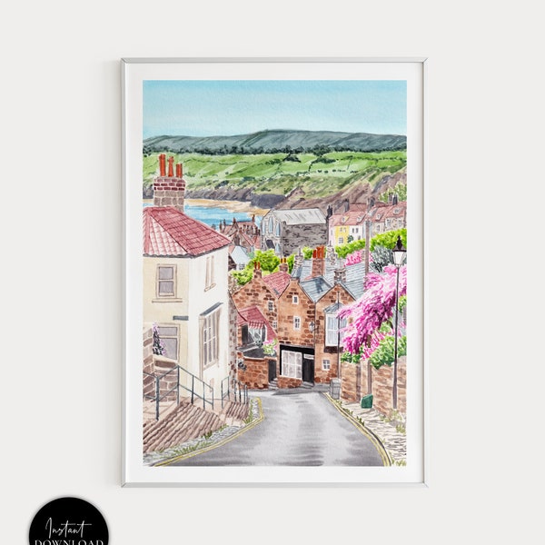 Yorkshire Print, English Countryside, England Wall Art, Watercolor Print, British Art, Yorkshire Art Print, Europe Print, Travel Gift