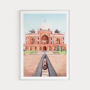 Humayun&#39;s Tomb Print, India Wall Art, Delhi Art Print, India Print, Delhi Painting, India Art Print, Delhi Painting, Delhi Art, Travel Gift