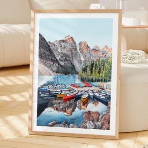 Impression aquarelle du parc national Banff, art mural Canada, peinture de paysage de l'Alberta, décoration canadienne image 2