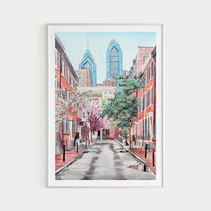 Philadelphia Print, Philadelphia Wall Art, Philadelphia Art Print, Philadelphia Cityscape, Pennsylvania Print, Travel Gift, USA Print
