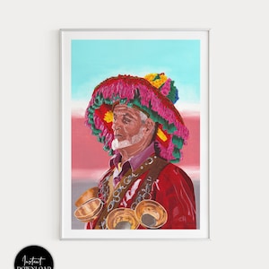 The Moroccan Waterman, Morocco Art Print, Morocco Wall Art, Acrylic Painting, Morocco Print, Morocco Painting, Morocco Decor, Moroccan Art