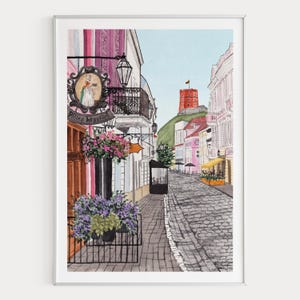 Impresión de acuarela de Vilna, arte mural de Lituania, pintura del paisaje urbano de Vilna, decoración báltica