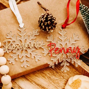 Custom Snowflake Ornament, Personalized Snowflake Christmas Ornament, Custom Name Christmas Ornaments