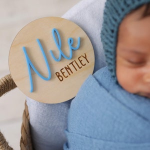 Baby Name Sign: 3D Wood Birth Announcement, Newborn Photo Prop
