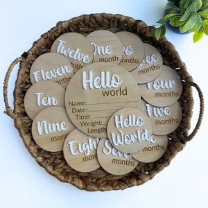 Juego de tarjetas con hitos para recién nacidos para baby shower y anuncios de nacimiento