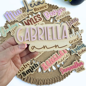 Custom Baby Name Sign: Wood & Acrylic Nursery Decor