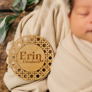 Custom Wooden Baby Name Sign for Birth Announcement and Newborn Photo Prop