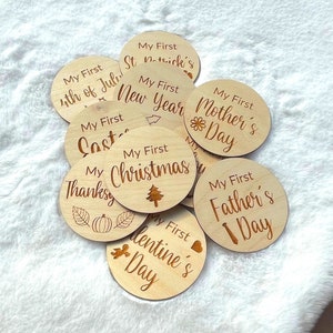 Holiday Baby Milestone, Milestone Marker, My First Christmas, Baby Photo Prop, Gift for New Mom, Babys First Christmas