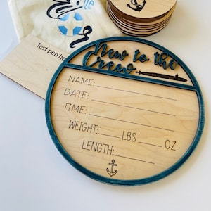 Geburt Ankündigung, Baby Meilenstein Karten, U-Boot, Militär Baby, Baby-Dusche-Geschenk