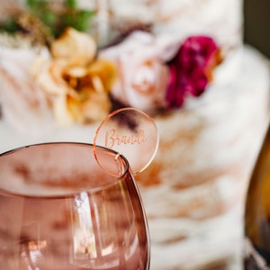 Glass Marker for Champagne Wall, Custom Name Place Cards, Acrylic Name Cards,  Champagne Place Cards
