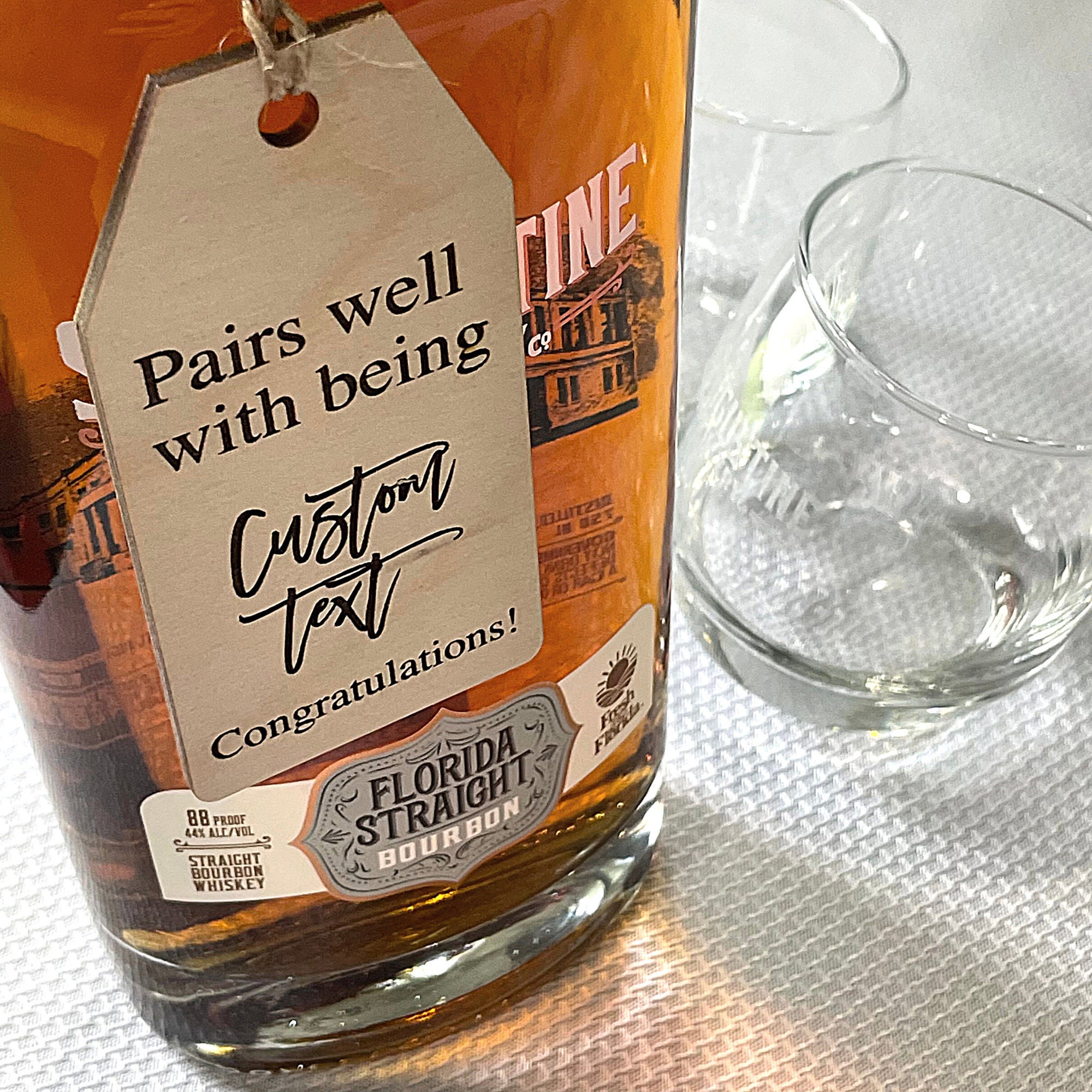 Custom Wooden Alcohol Bottle Gift Tag Custom Gift Tags Etsy