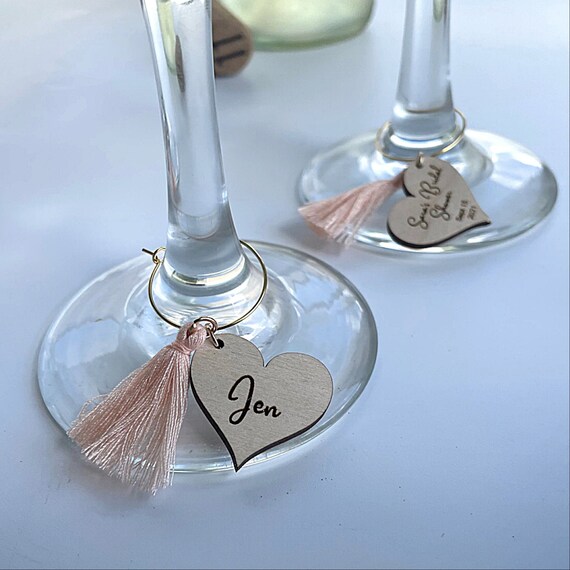 Wine Charm Rings, Wedding Favors, Wedding Wine Charms, Personalized Wedding  Favors 