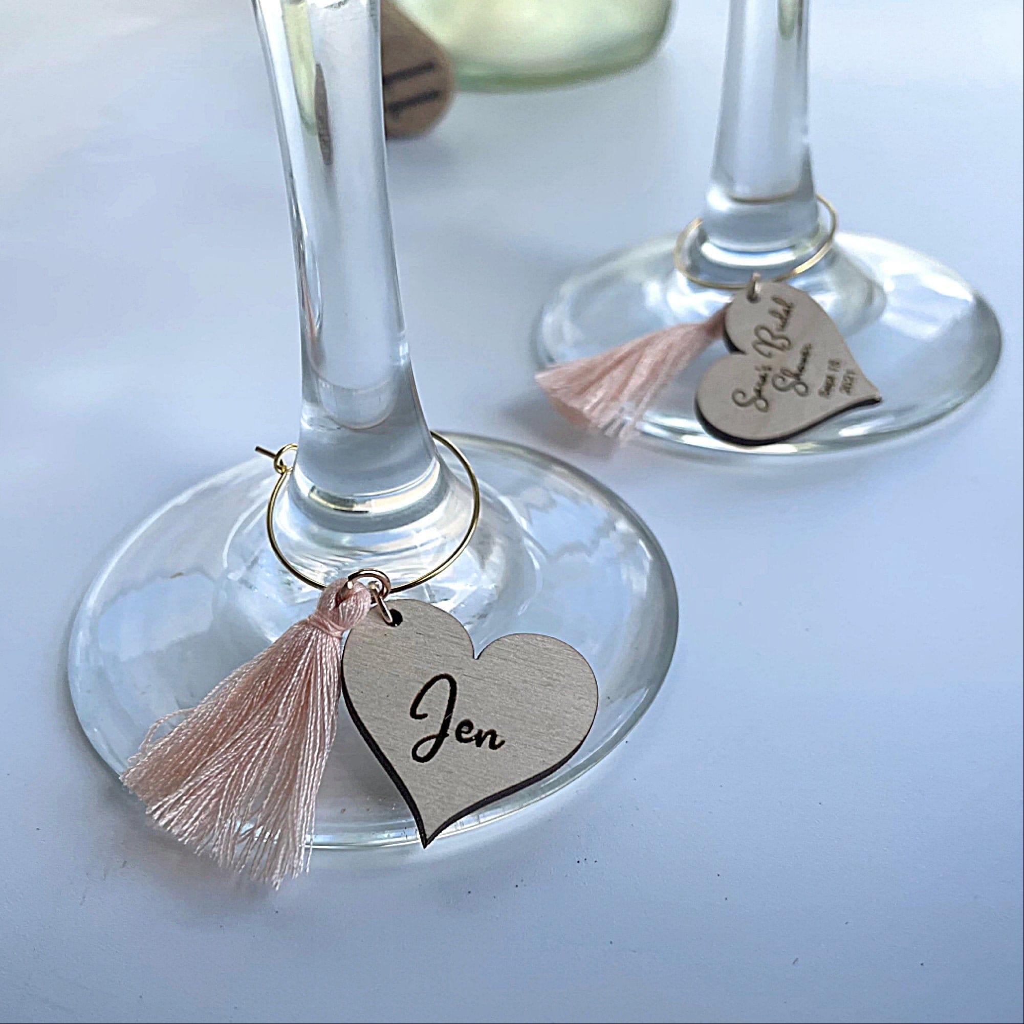 Libby's Market Place Wedding Day Wine Glass Charms With Gift Box, Small, Metal, No Gemstone