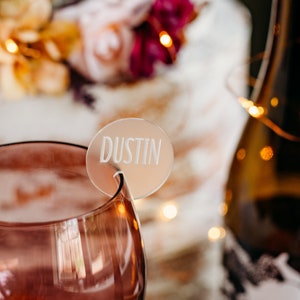 Acrylic Place Cards, Name Place Cards for Wedding, Escort Cards, Glass Markers for Champagne Wall