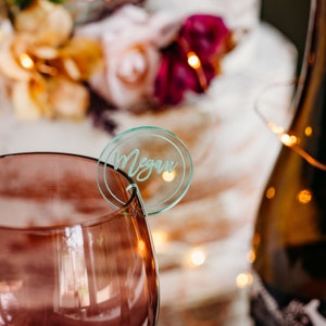 Acrylic Place Cards, Name Place Cards for Wedding, Escort Cards, Glass Markers for Champagne Wall