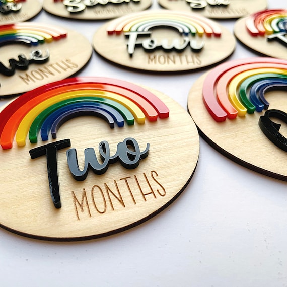 Rainbow Baby Milestone Cards: Photo Props, Gender Neutral Gift
