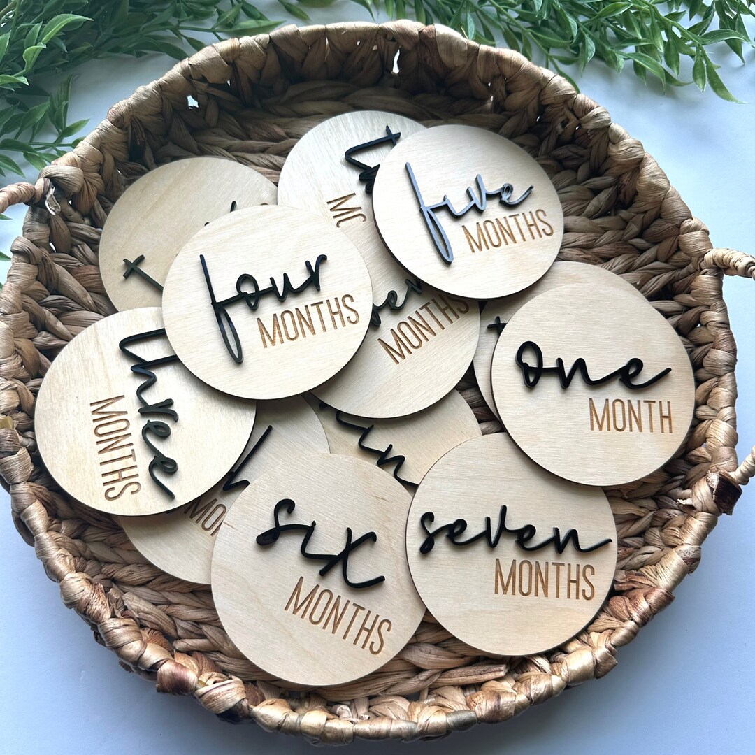 Wooden Baby Milestone Cards, Newborn Photo Props, Baby Shower Gift - Etsy