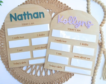Personalized Baby Milestone Board: Wooden Photo Prop, Dry Erase