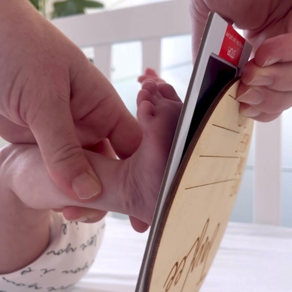 Personalized Baby Footprint Sign: Double Sided Birth Stats Keepsake