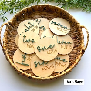 Milestone Discs, Baby Milestone Cards, Baby Shower Gift, Newborn Photo Prop, Wooden Milestone Cards image 13