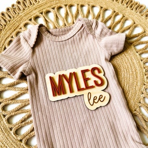 Baby Name Sign for Newborn Photos, Baby Shower Gift, Name Reveal, Newborn Keepsake, Birth Announcement Sign