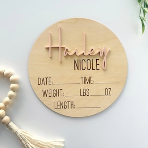 Birth Announcement Sign for Hospital, Newborn Photo Prop, Birth Stats Sign