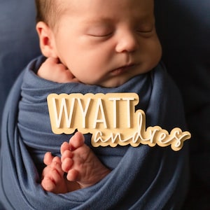 Wood Baby Name Sign, Birth Announcement Sign, Newborn Photo Prop, Baby Shower Gift
