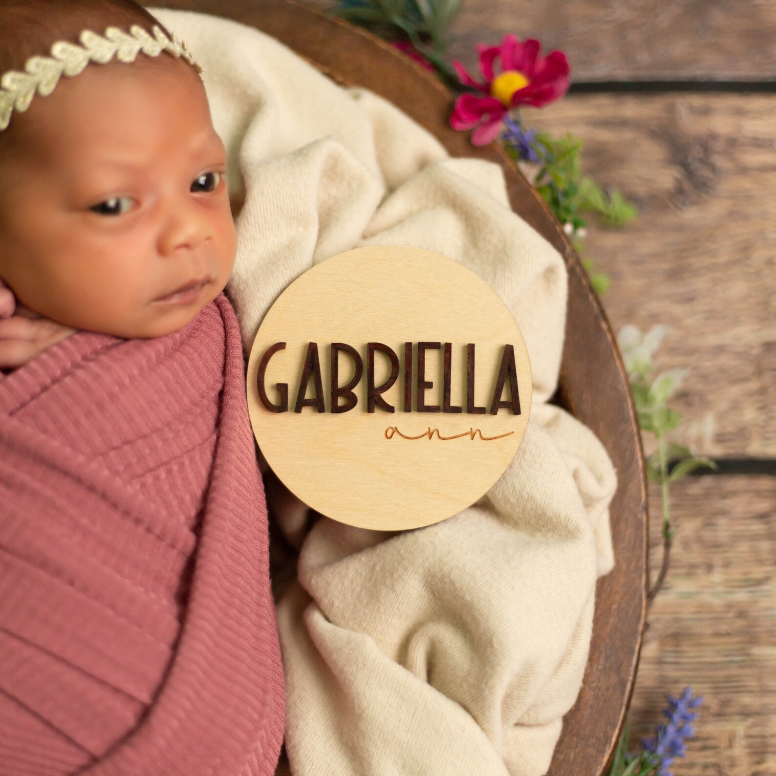 Wood Baby Name Sign Birth Announcement Sign Newborn Photo Etsy
