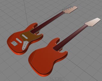 Jazz Bass 5 strings Delux Style 19mm bridge 34&quot; scale for CNC - STL DXF