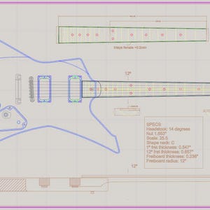 Guitar EXplorer heavy in dxf - svg - pdf organized for CNC Cam