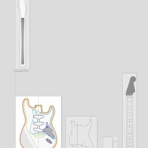 Stratocaster 1996 Nylon strings in DXF organized for CNC Cam