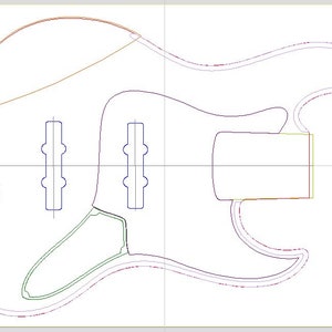 Fender Jazz Bass 5 strings &quot;Fender style&quot; 35&quot; Fat Body 19mm bridge in DXF organized for CNC Cam