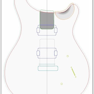Classic guitar 24 frets in DXF organized for CNC Cam
