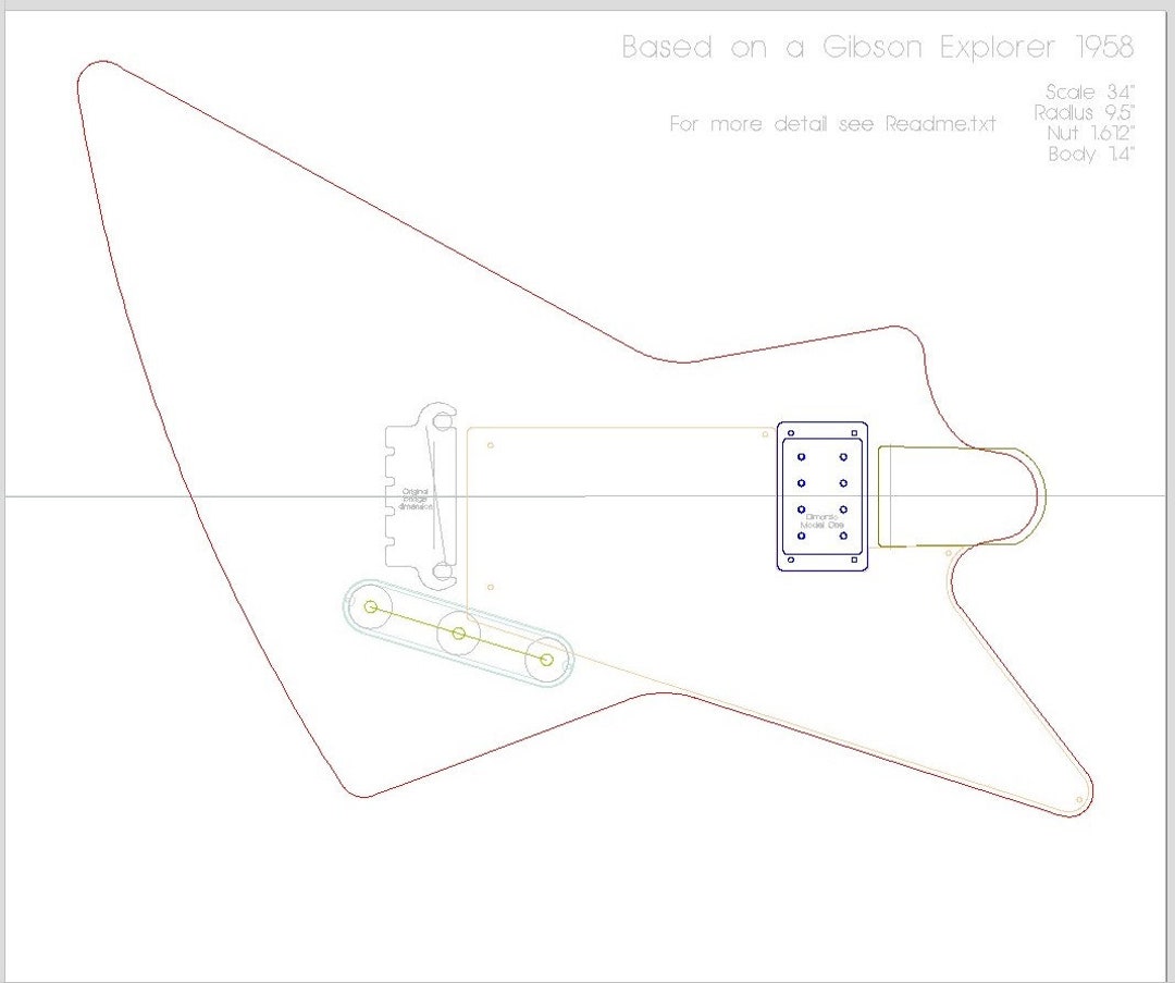 Explorer Bass 1958 in DXF Organized for CNC Cam - Etsy