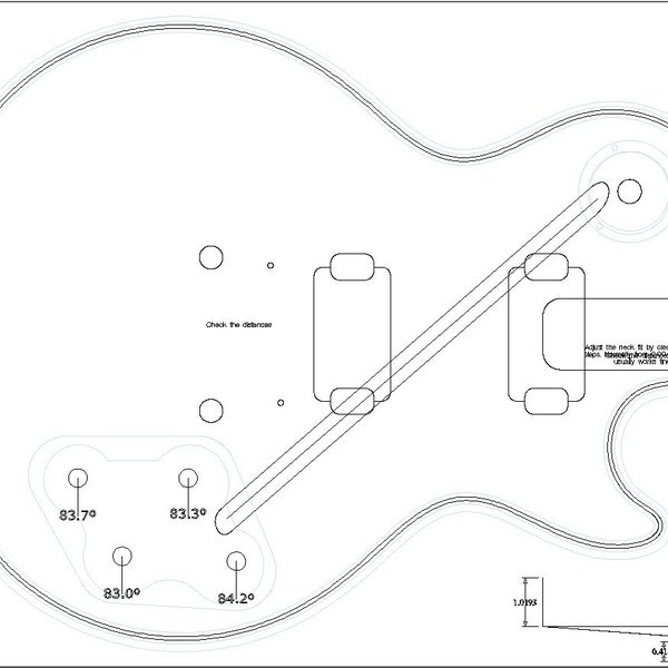 Les Paul 59/60 in dxf svg organized by layers for CNC Cam
