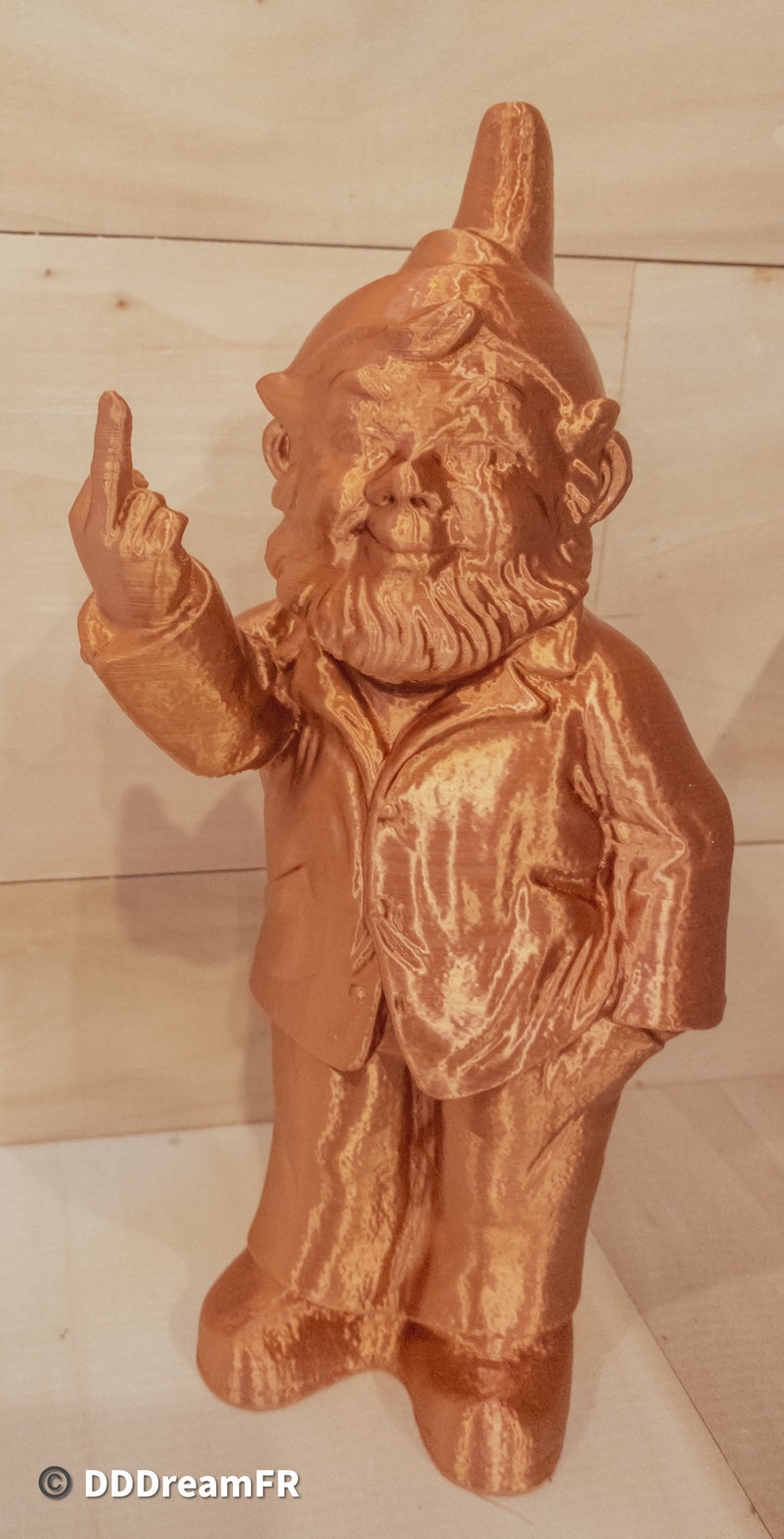 Nain de jardin vulgaire, Rude Gnome, 3D Printed Cuivre