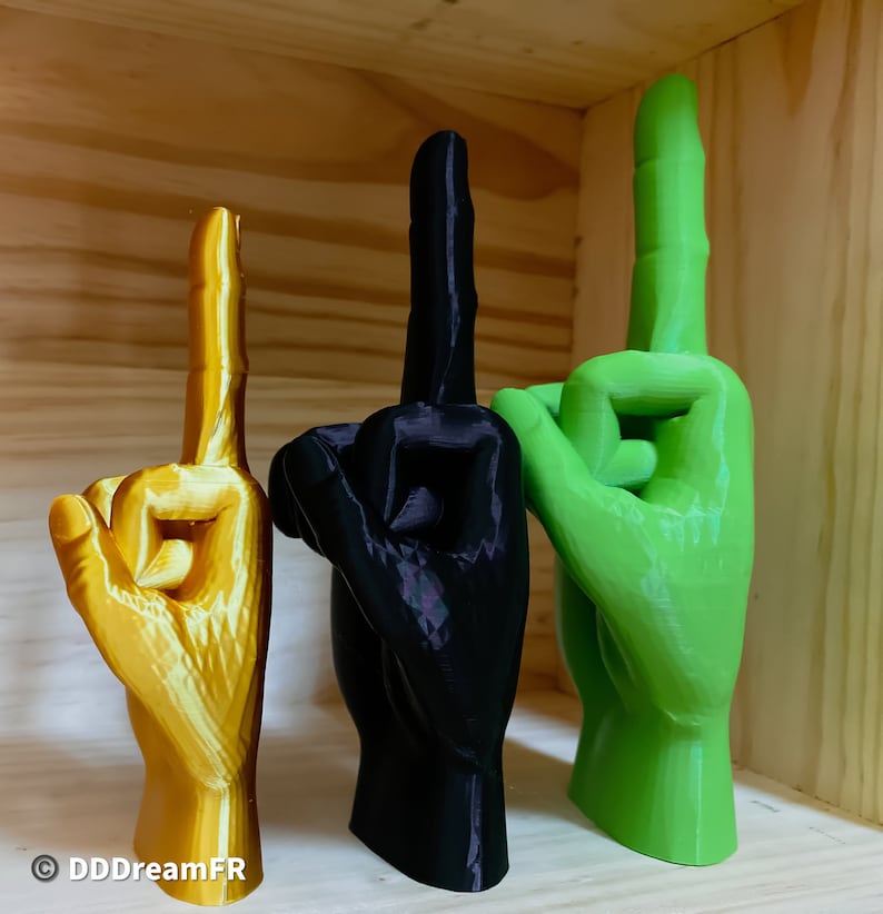 Majeur, Middle Finger, Fuck You, Doigt d'honneur, décoration imprimée 3D image 4