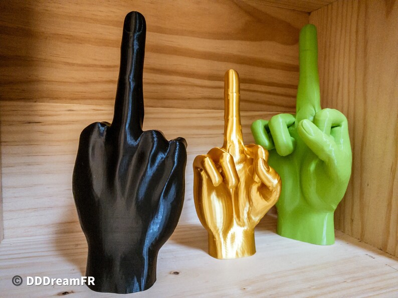 Majeur, Middle Finger, Fuck You, Doigt d'honneur, décoration imprimée 3D image 2