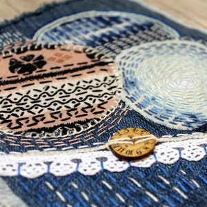 Visible mending Denim boro patch Sashiko jeans Upcycled denim patches Kraft grandma gift under 30