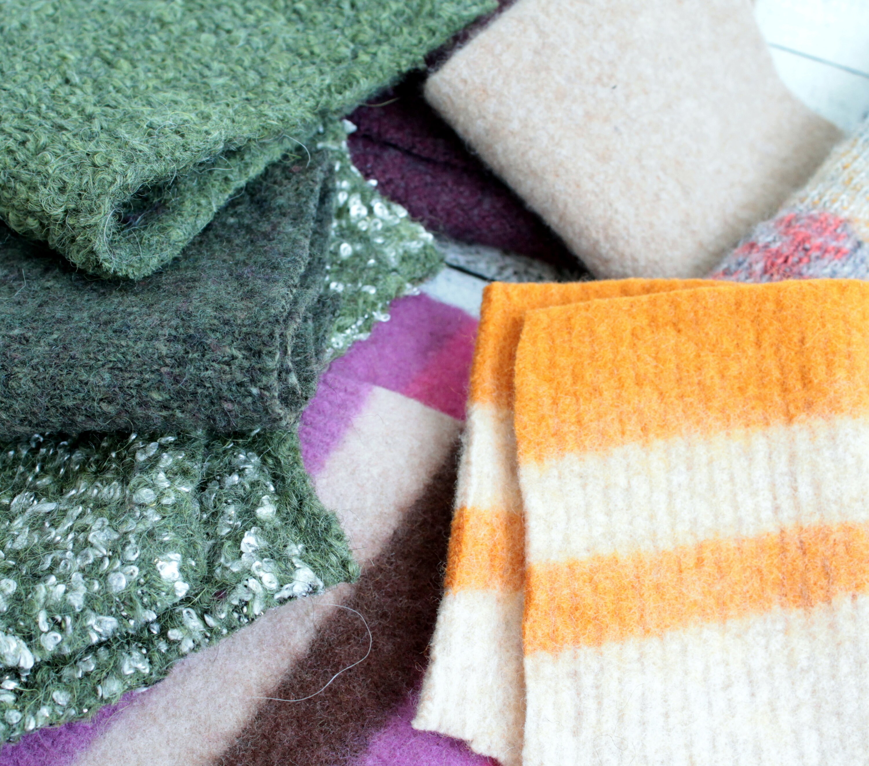 Multicolor felted wool scraps Slow stitch pack wool pieces Etsy