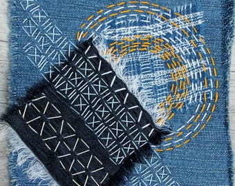 Łatka Boro Widoczne naprawy Jeansy Sashiko Łatki z recyklingu jeansów Resztki materiału