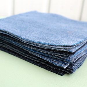 25 Pezzi quadrati in denim Confezione a punto lento per trapuntare Ritagli di denim riciclati Regali Grammy per la festa della mamma