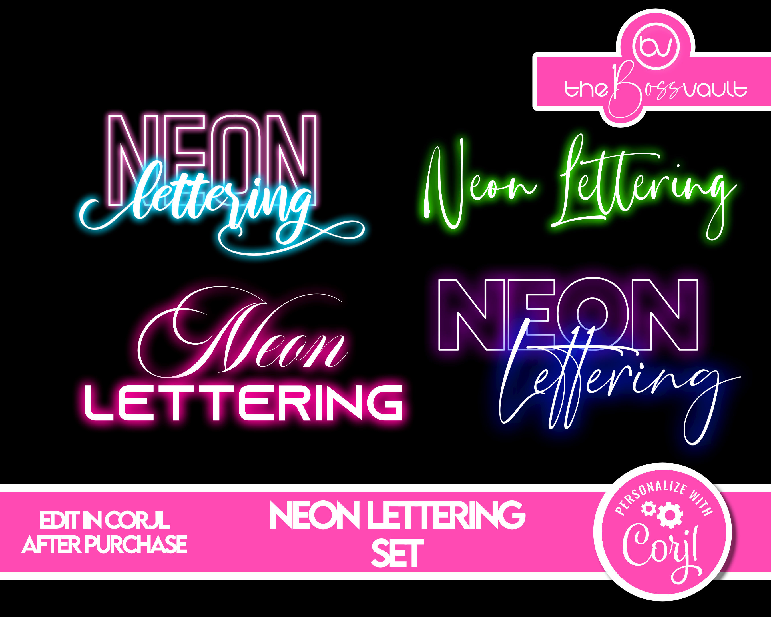 Neon Led Schriftart Von Crafty Files · Creative Fabrica