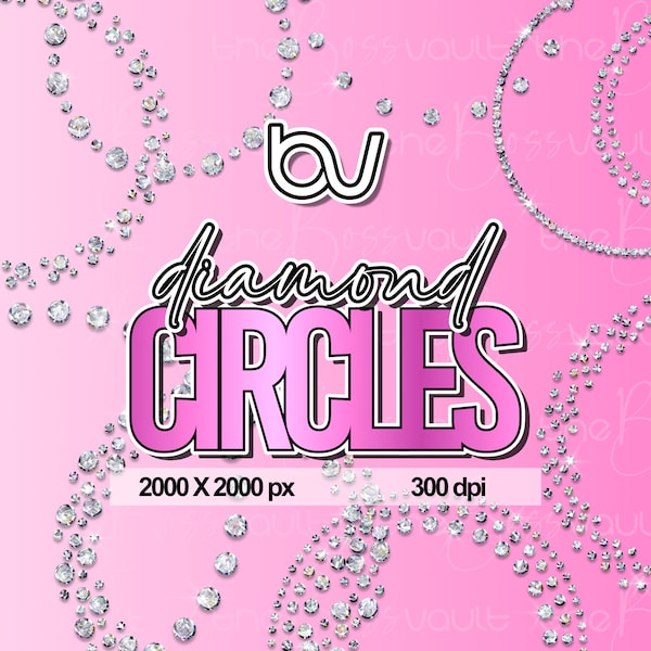 Diamond Circle Frames, Diamond Border Clip Art, Diamond Clipart, Diamond Overlays, Transparent PNG Diamonds, Glitter Design Resources